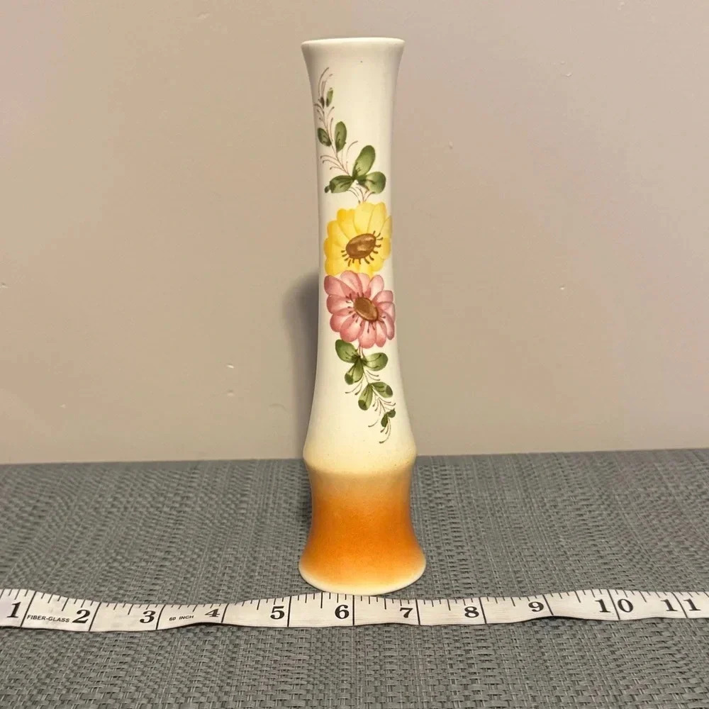 Vintage Sado Internacional Portugal Pottery FTD Floral Flower 8 1/8” Bud Vase - Picture 4 of 5